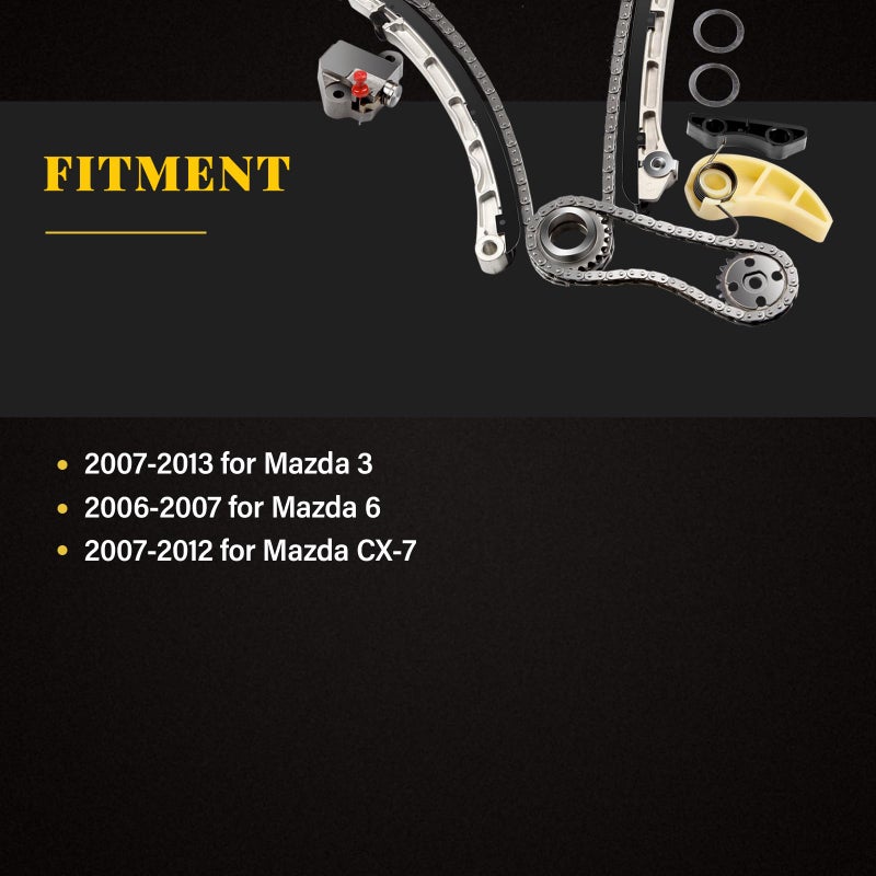 OCPTY Timing Chain Kit for Mazda 3 CX-7 6 2.3L 2260CC l4 GAS DOHC Turbocharged - Image 5